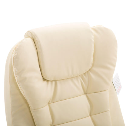 Fauteuil de bureau inclinable à dossier haut, extra-rembourré, couleur crème MO17