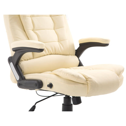 Fauteuil de bureau inclinable à dossier haut, extra-rembourré, couleur crème MO17