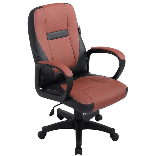 Chaise de bureau pivotante MO19 en cuir PU marron