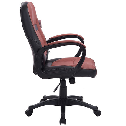 Chaise de bureau pivotante MO19 en cuir PU marron