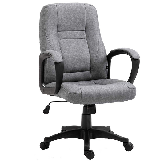 Chaise de bureau pivotante MO19 en tissu gris