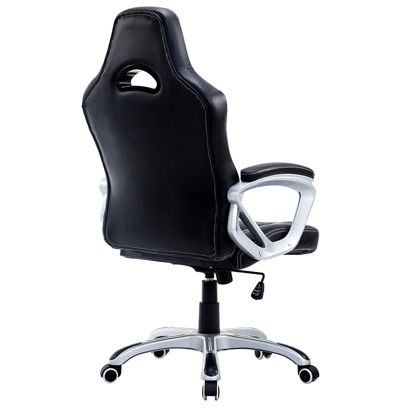 Chaise de bureau pivotante Racing Sport en noir et bleu