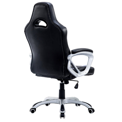 Chaise de bureau pivotante Racing Sport en noir et bleu