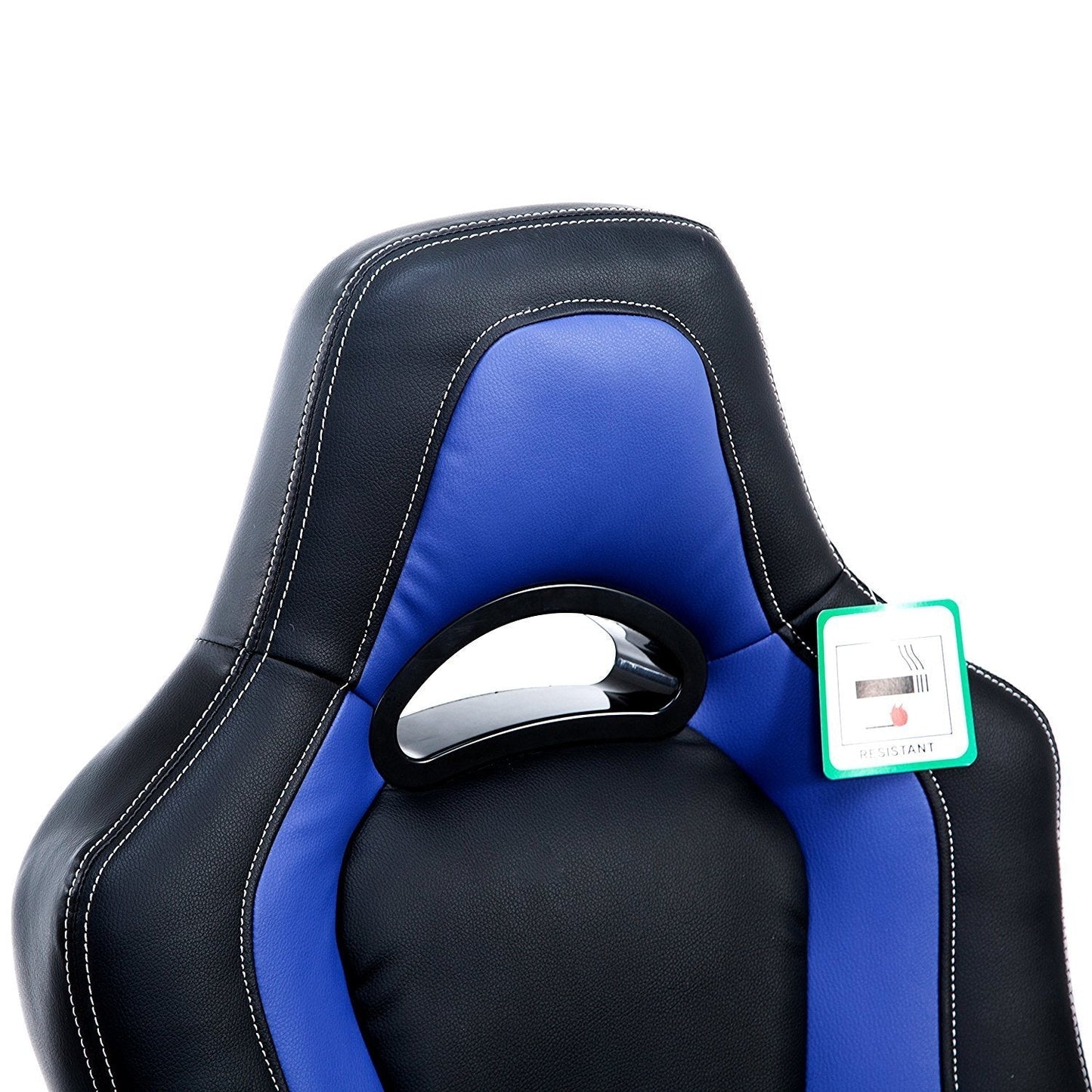 Chaise de bureau pivotante Racing Sport en noir et bleu