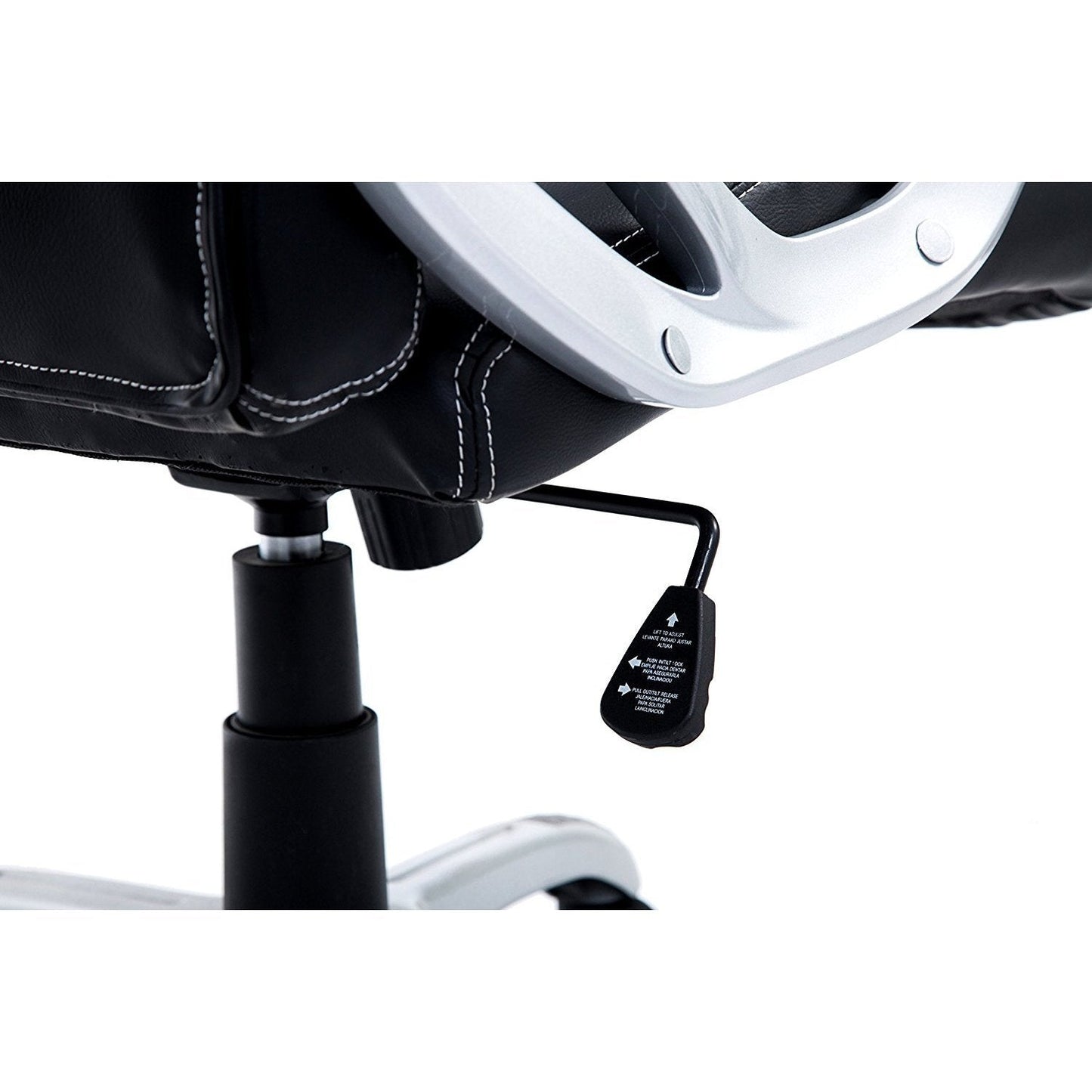 Chaise de bureau pivotante Racing Sport en noir et bleu