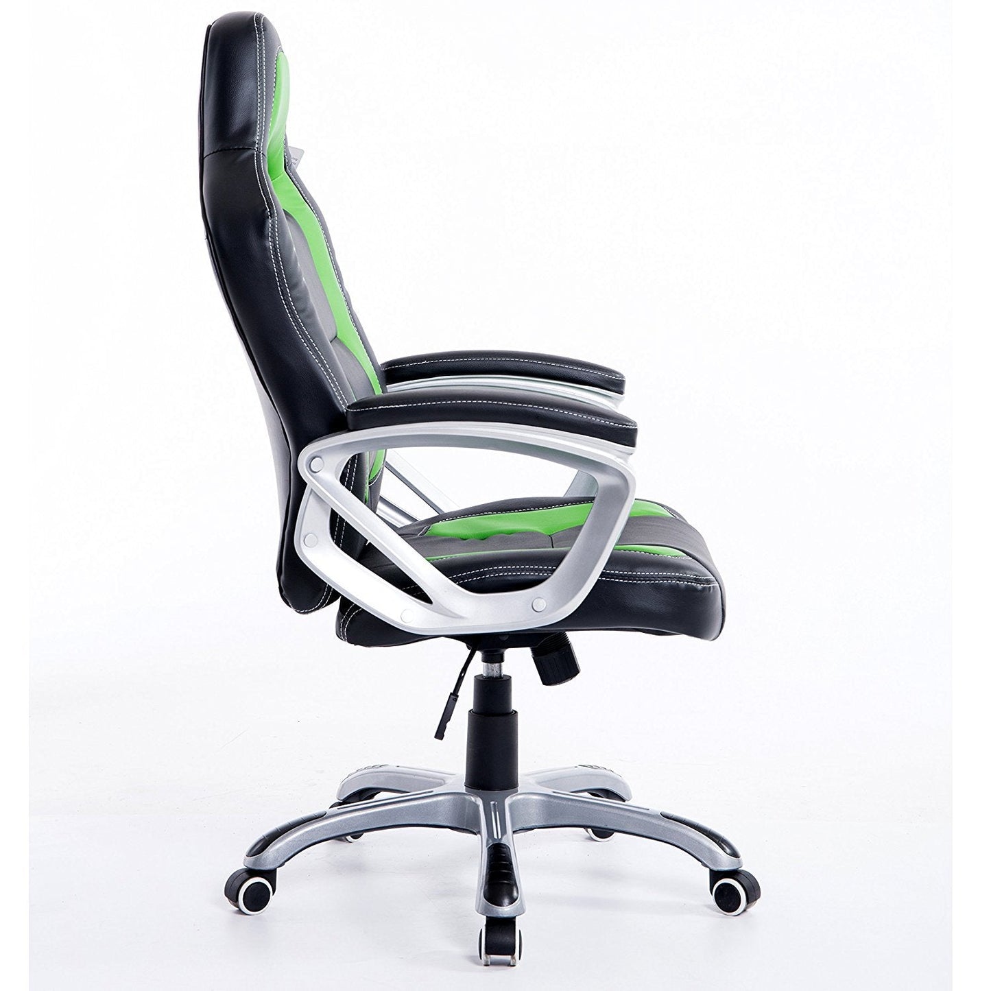 Chaise de bureau pivotante Racing Sport en noir et vert