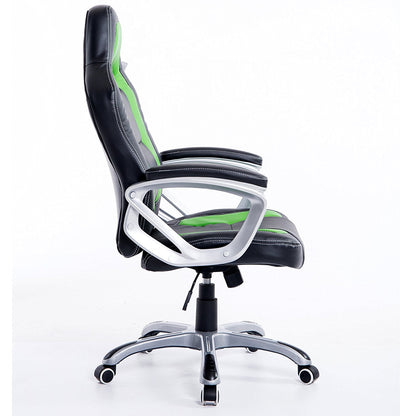 Chaise de bureau pivotante Racing Sport en noir et vert