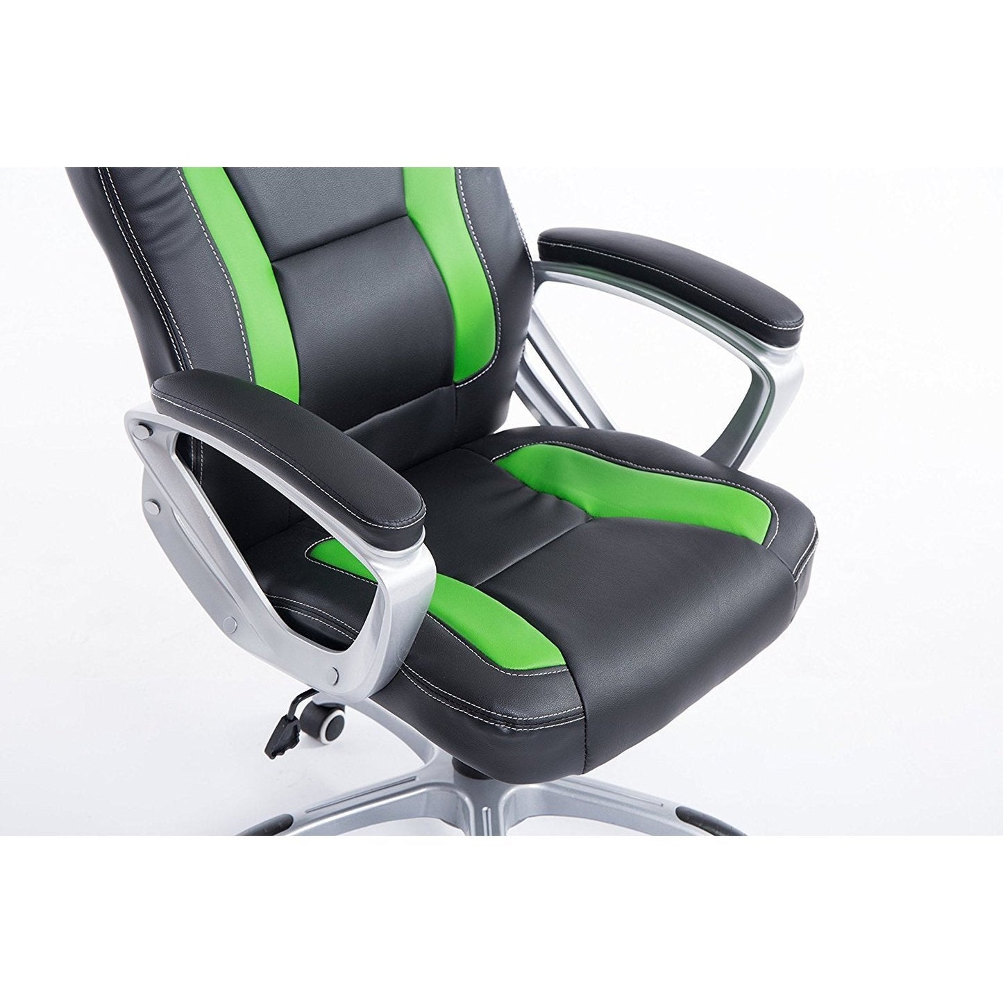 Chaise de bureau pivotante Racing Sport en noir et vert