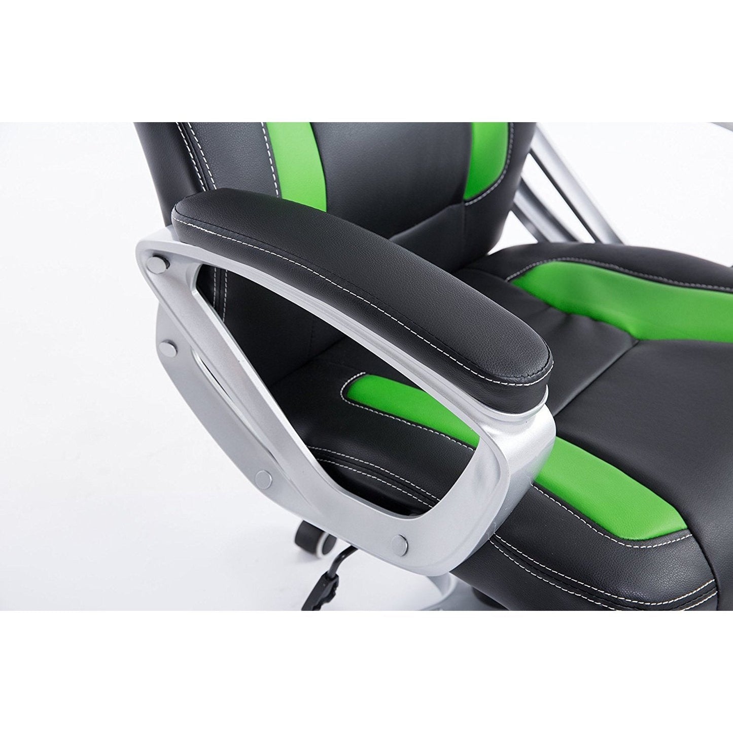 Chaise de bureau pivotante Racing Sport en noir et vert