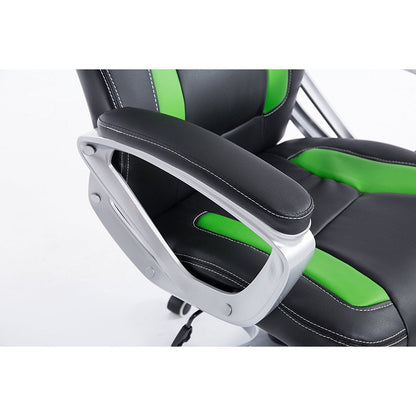 Chaise de bureau pivotante Racing Sport en noir et vert