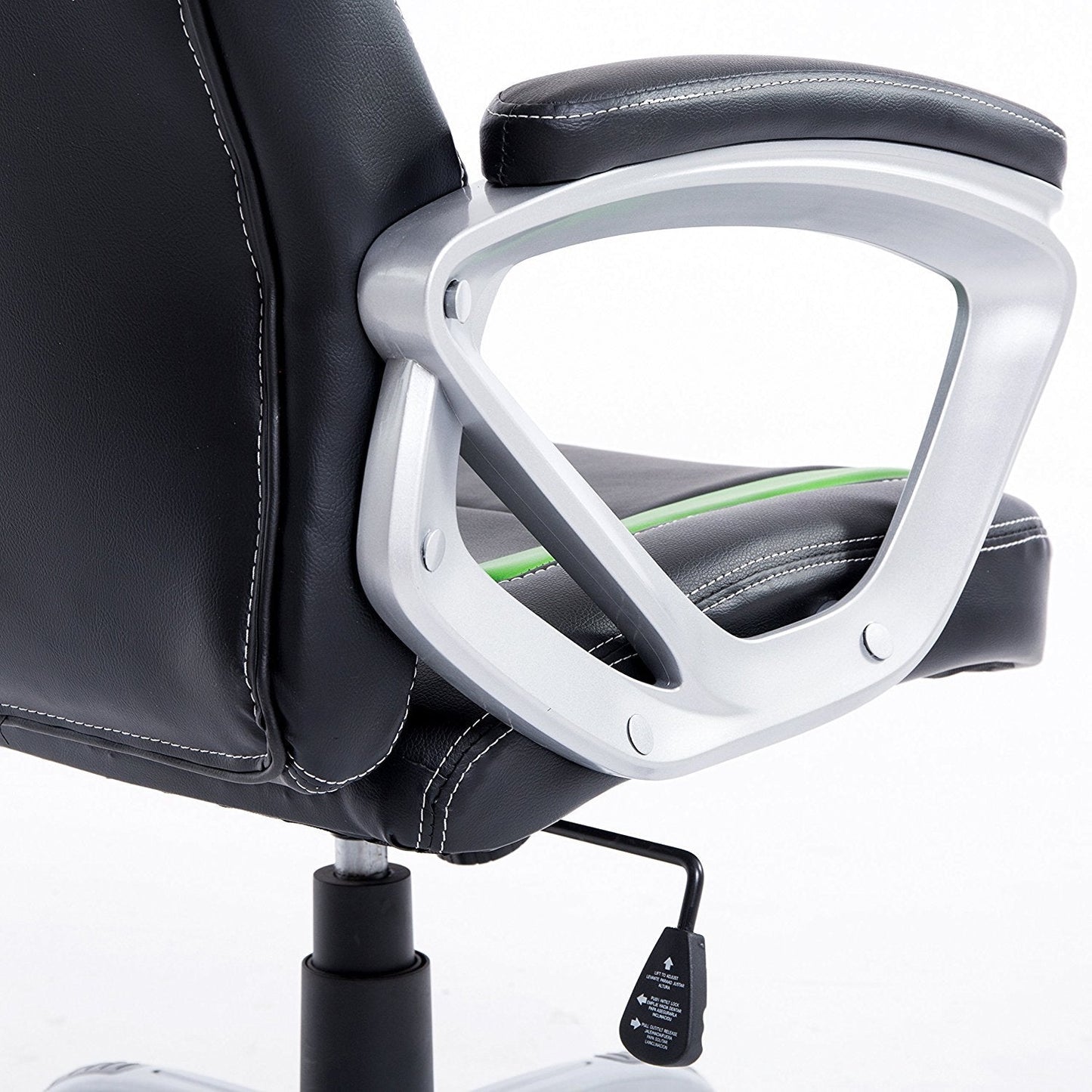 Chaise de bureau pivotante Racing Sport en noir et vert