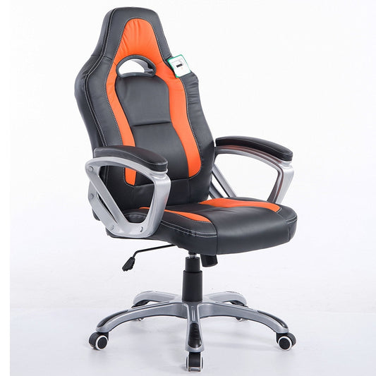 Chaise de bureau pivotante Racing Sport en noir et orange