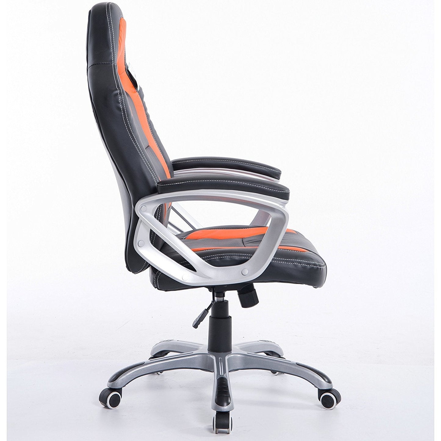 Chaise de bureau pivotante Racing Sport en noir et orange