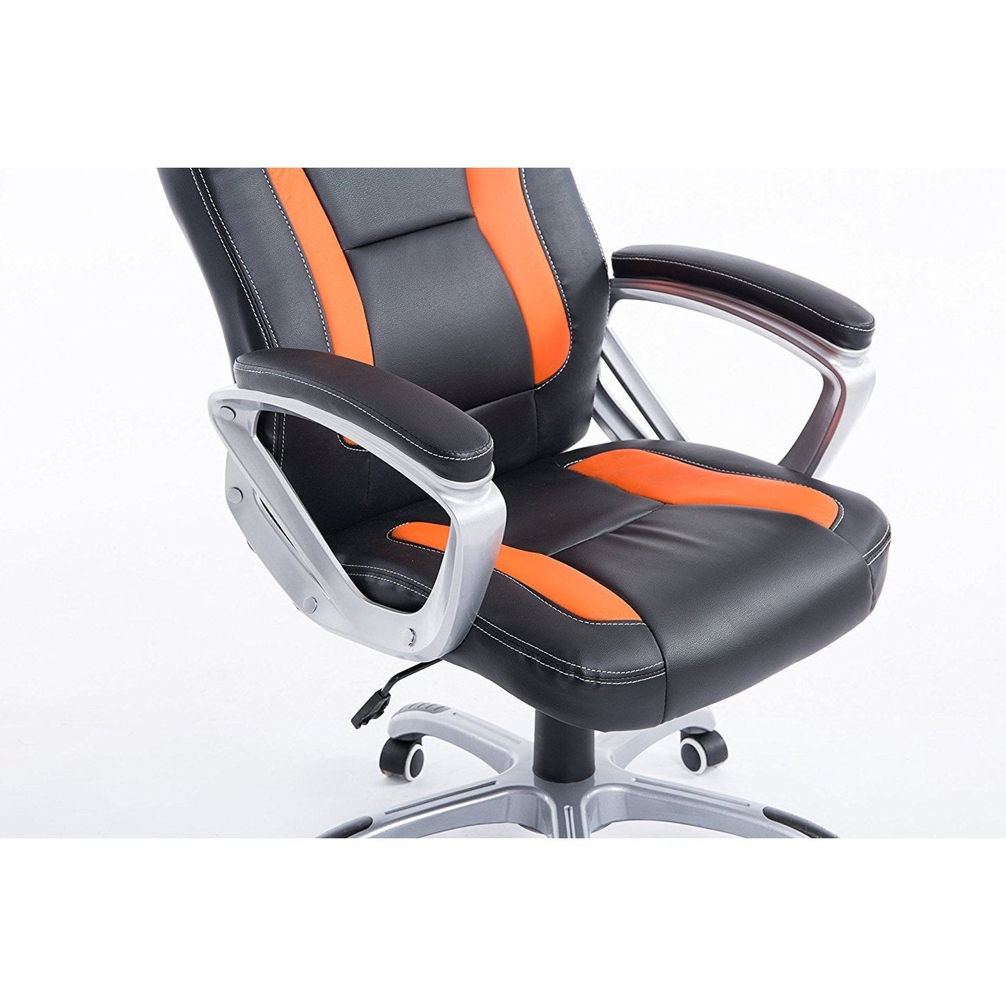 Chaise de bureau pivotante Racing Sport en noir et orange