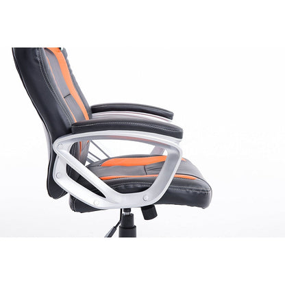 Chaise de bureau pivotante Racing Sport en noir et orange