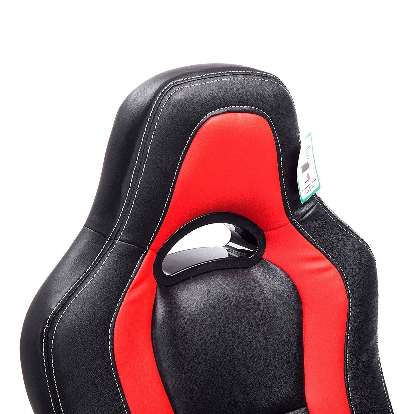 Chaise de jeu pivotante de style sport de course, noire et rouge