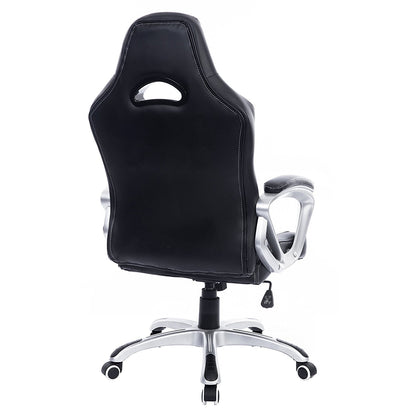 Chaise de bureau pivotante Racing Sport en noir et blanc