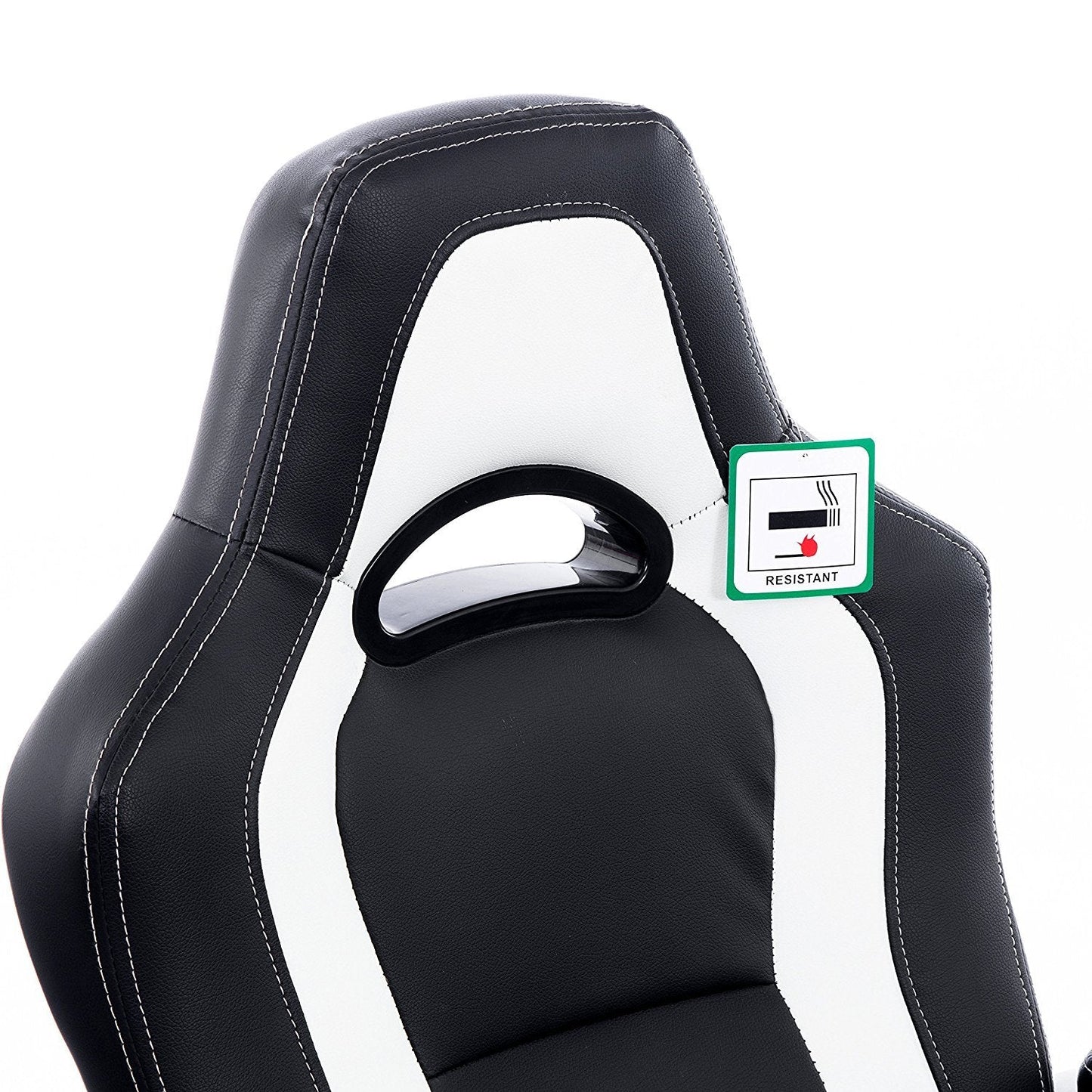 Chaise de bureau pivotante Racing Sport en noir et blanc