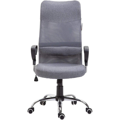 Chaise de bureau pivotante à dossier haut en tissu maillé, MO57 Gris