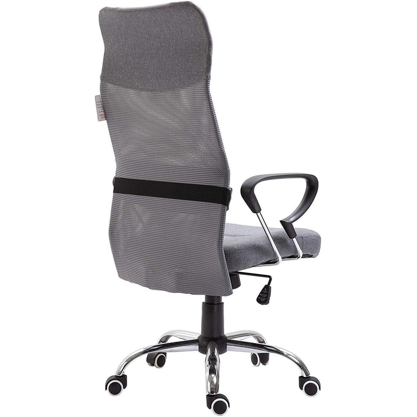 Chaise de bureau pivotante à dossier haut en tissu maillé, MO57 Gris