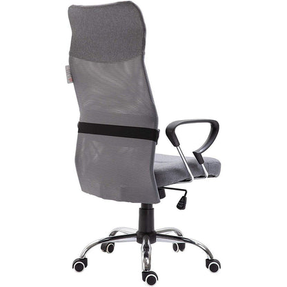 Chaise de bureau pivotante à dossier haut en tissu maillé, MO57 Gris