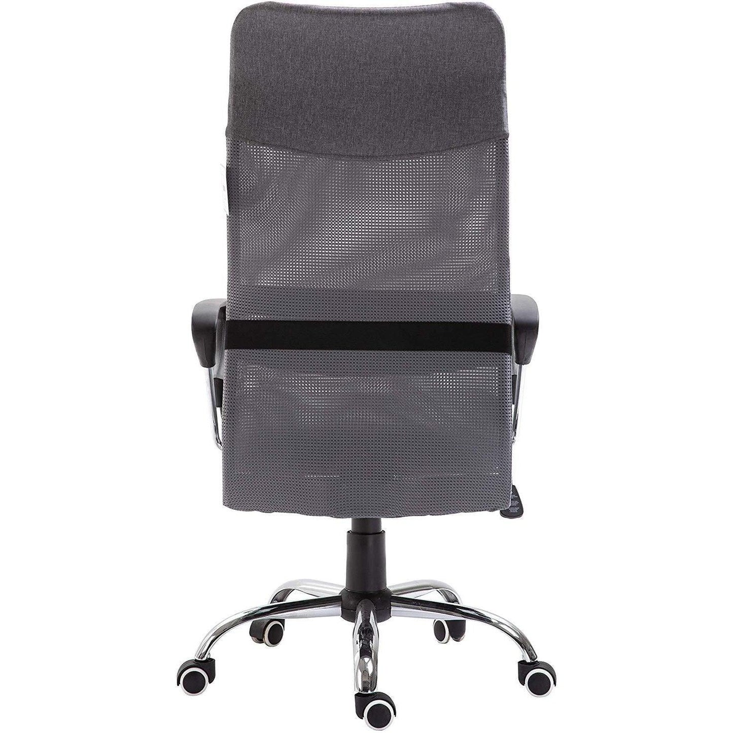 Chaise de bureau pivotante à dossier haut en tissu maillé, MO57 Gris