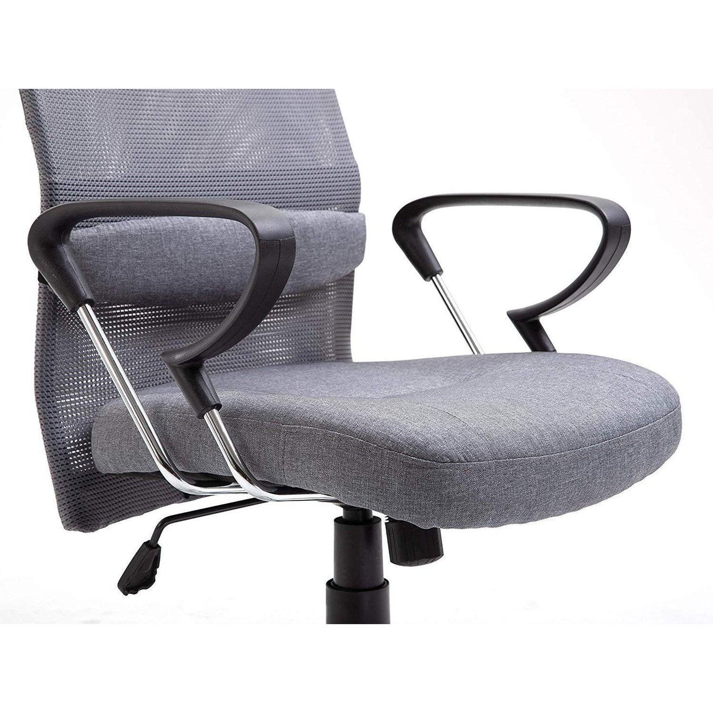 Chaise de bureau pivotante à dossier haut en tissu maillé, MO57 Gris