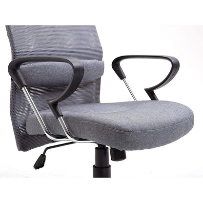 Chaise de bureau pivotante à dossier haut en tissu maillé, MO57 Gris