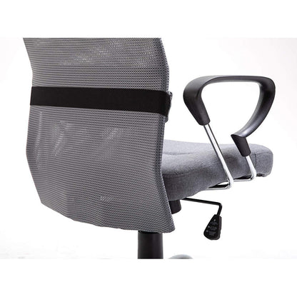 Chaise de bureau pivotante à dossier haut en tissu maillé, MO57 Gris