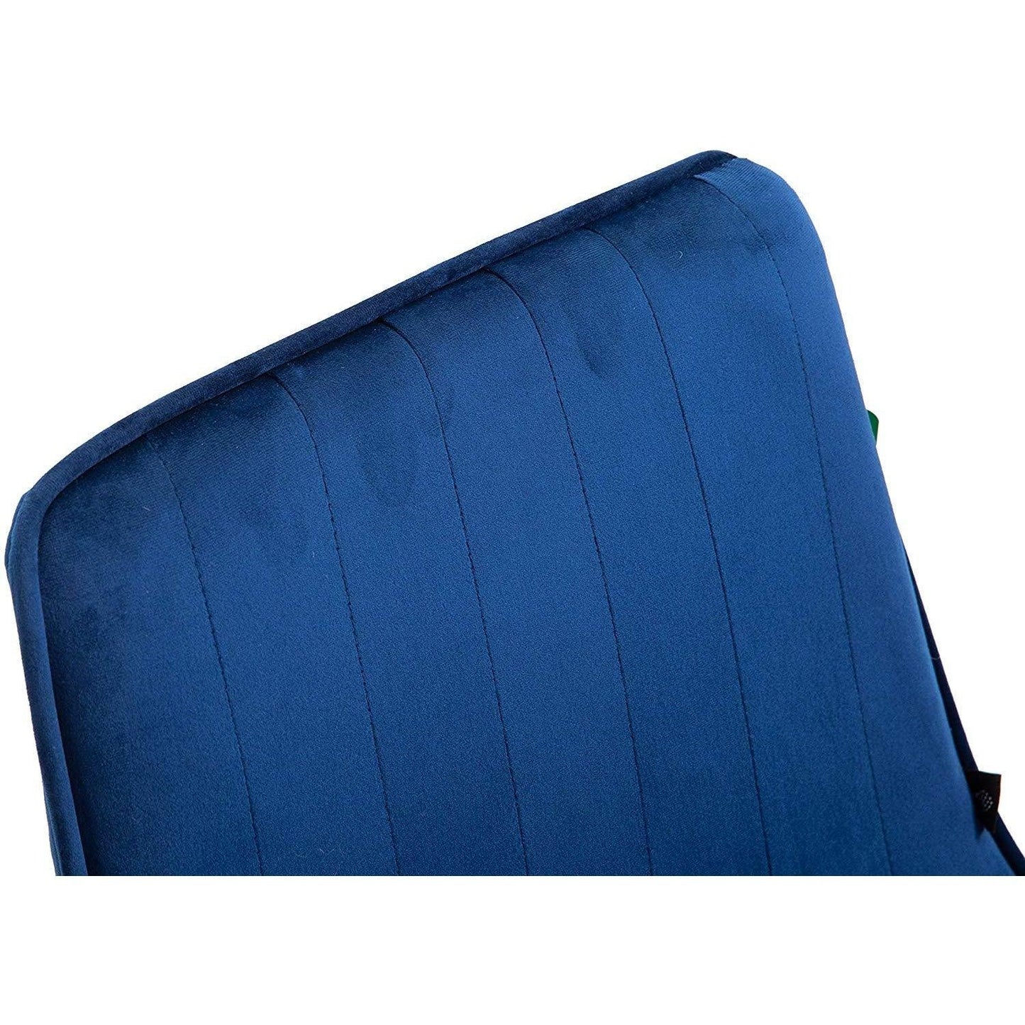Chaise de bureau pivotante en velours bleu saphir Cala avec base chromée