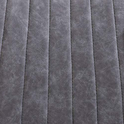 Chaise de bureau pivotante Cala Vintage en cuir synthétique gris avec pieds chromés