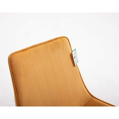 Chaise de bureau pivotante en velours jaune moutarde Cala