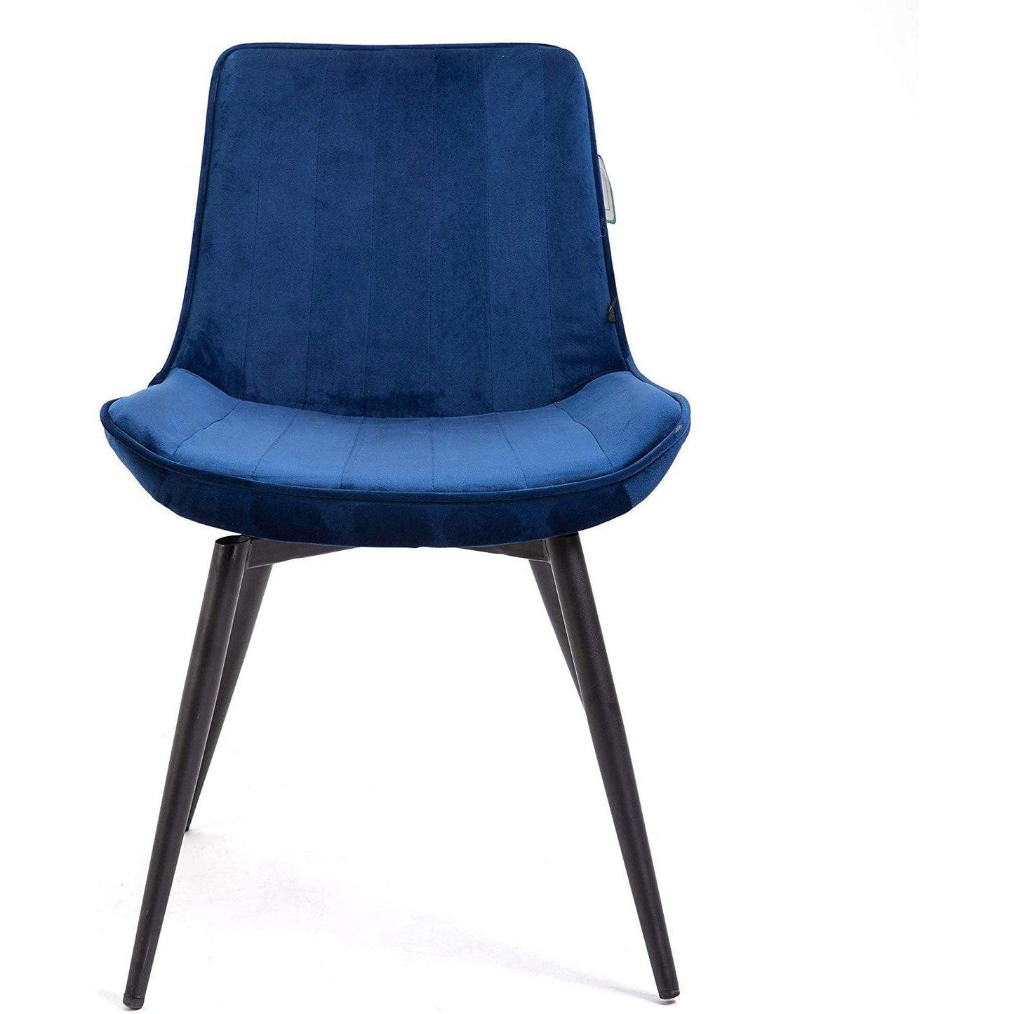 Ensemble de 2 chaises de salle à manger en velours bleu Cala