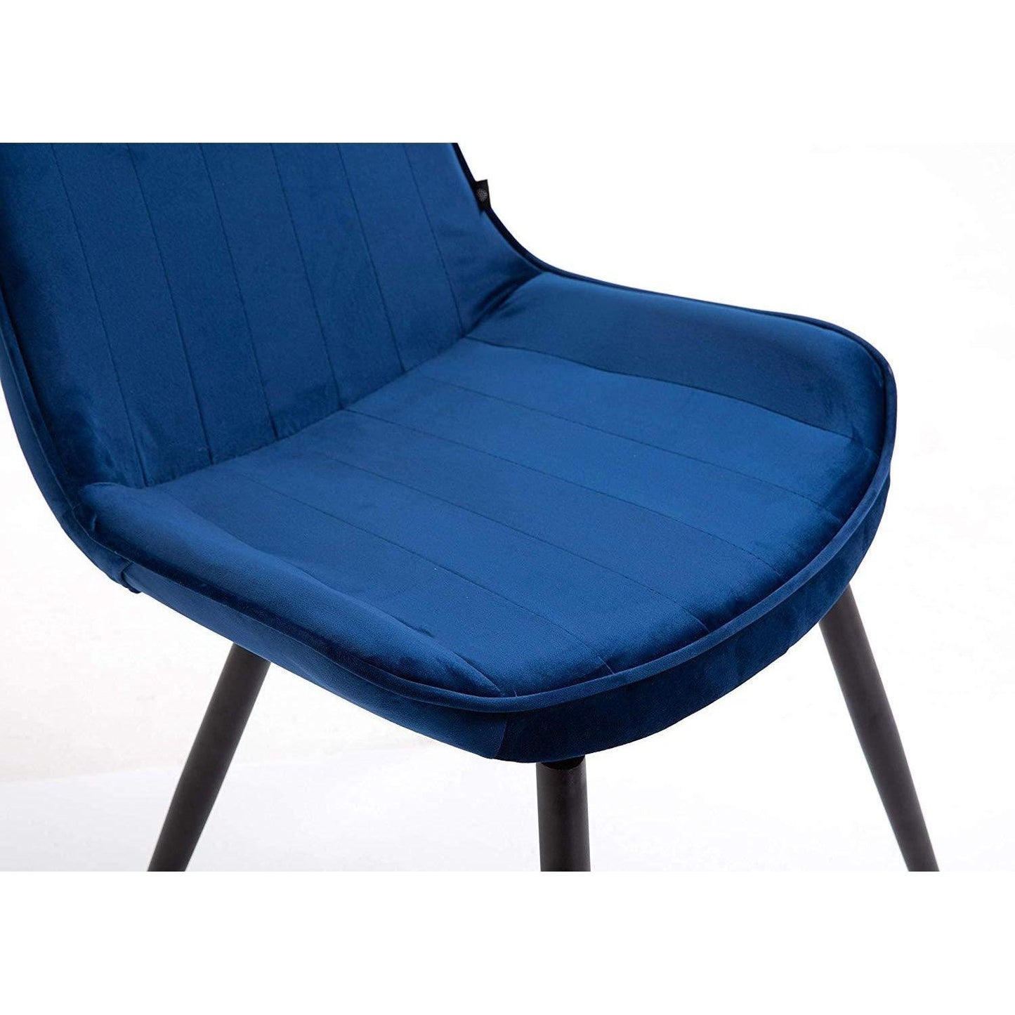 Ensemble de 2 chaises de salle à manger en velours bleu Cala