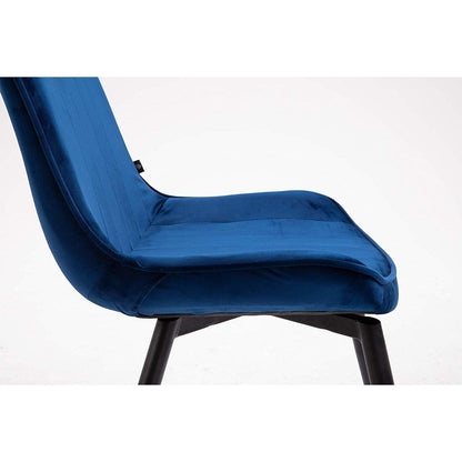 Ensemble de 2 chaises de salle à manger en velours bleu Cala