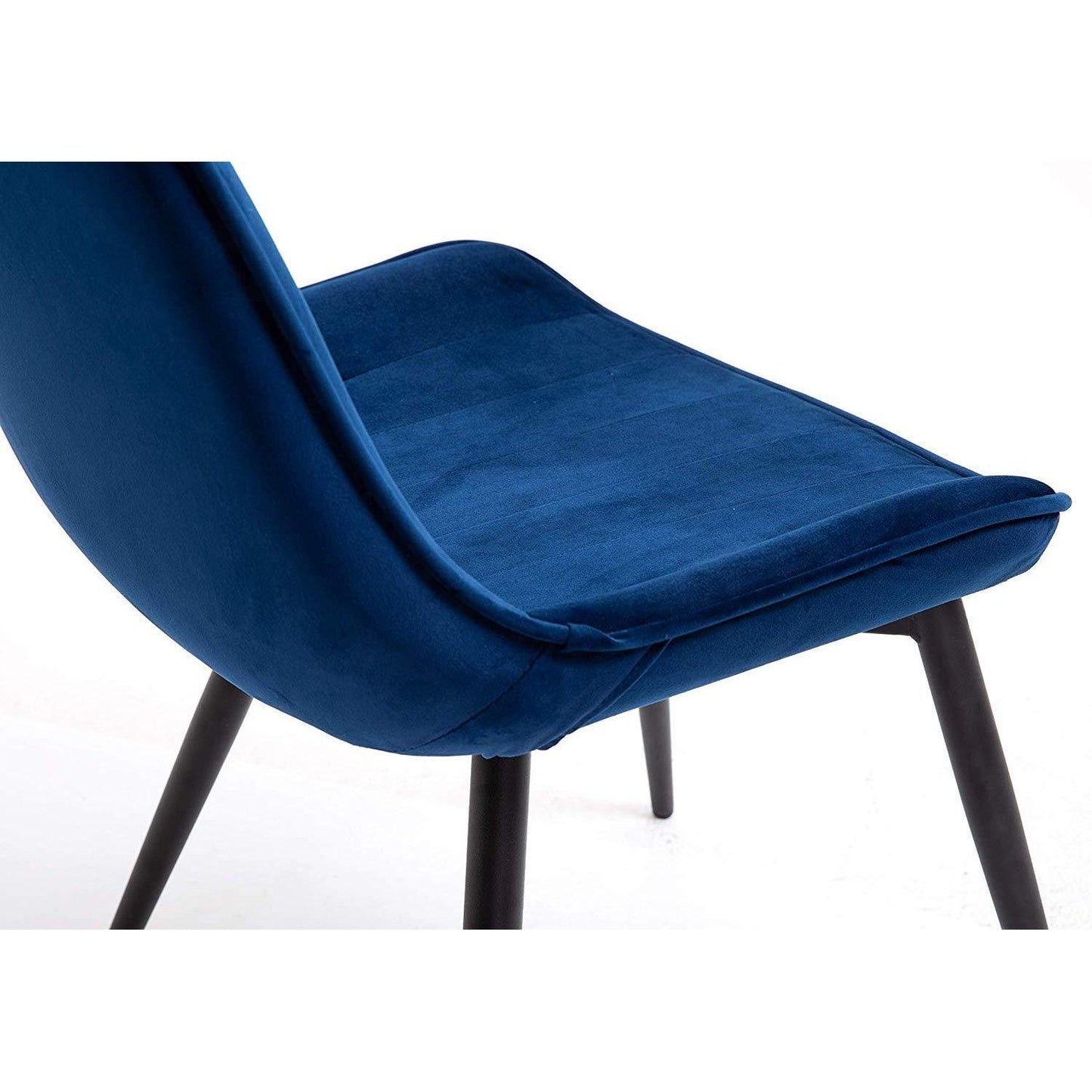Ensemble de 2 chaises de salle à manger en velours bleu Cala