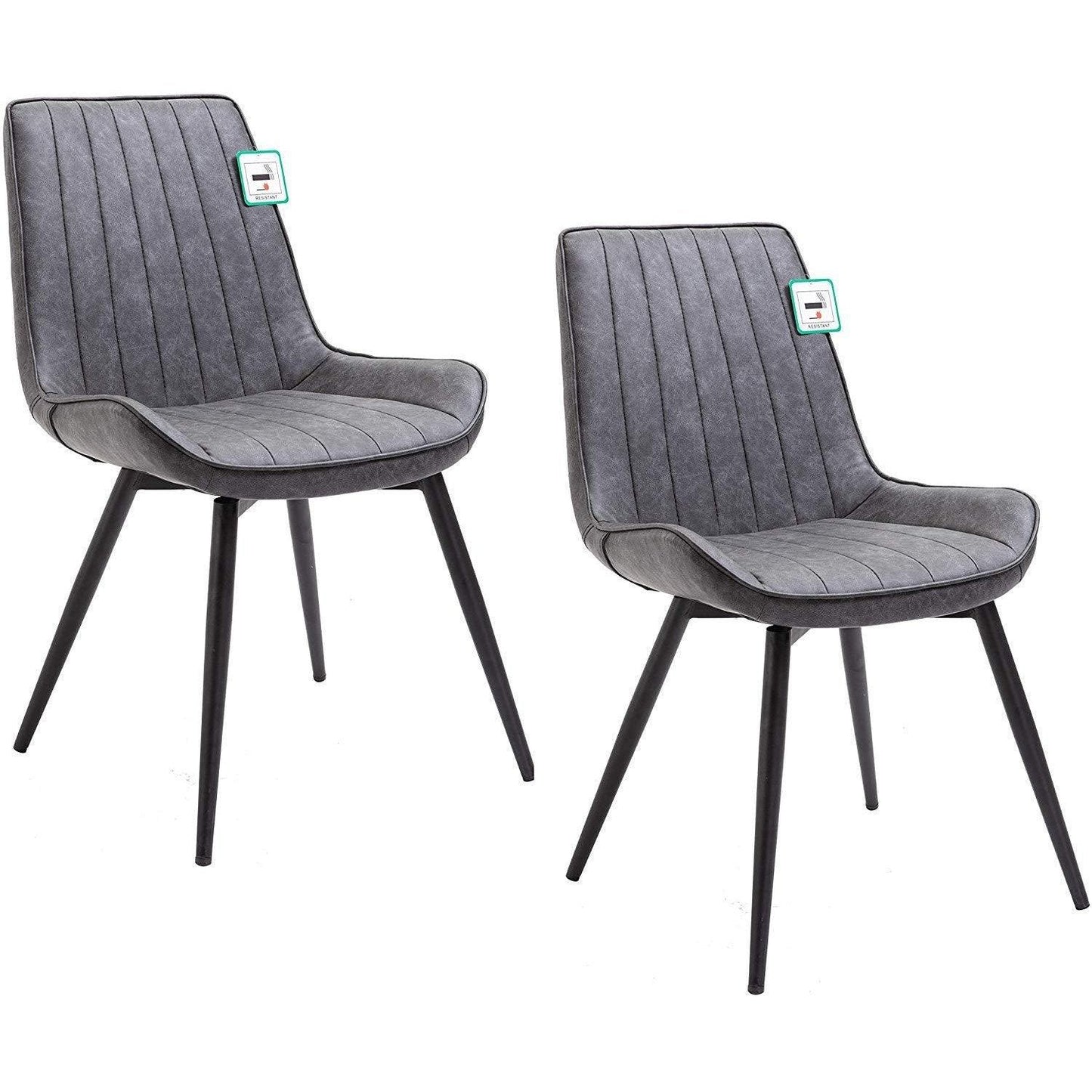 Ensemble de 2 chaises de salle à manger Cala en cuir synthétique gris