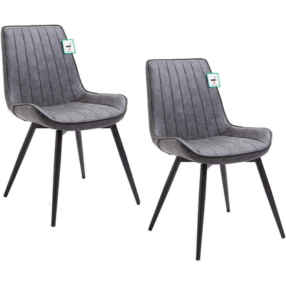 Ensemble de 2 chaises de salle à manger Cala en cuir synthétique gris