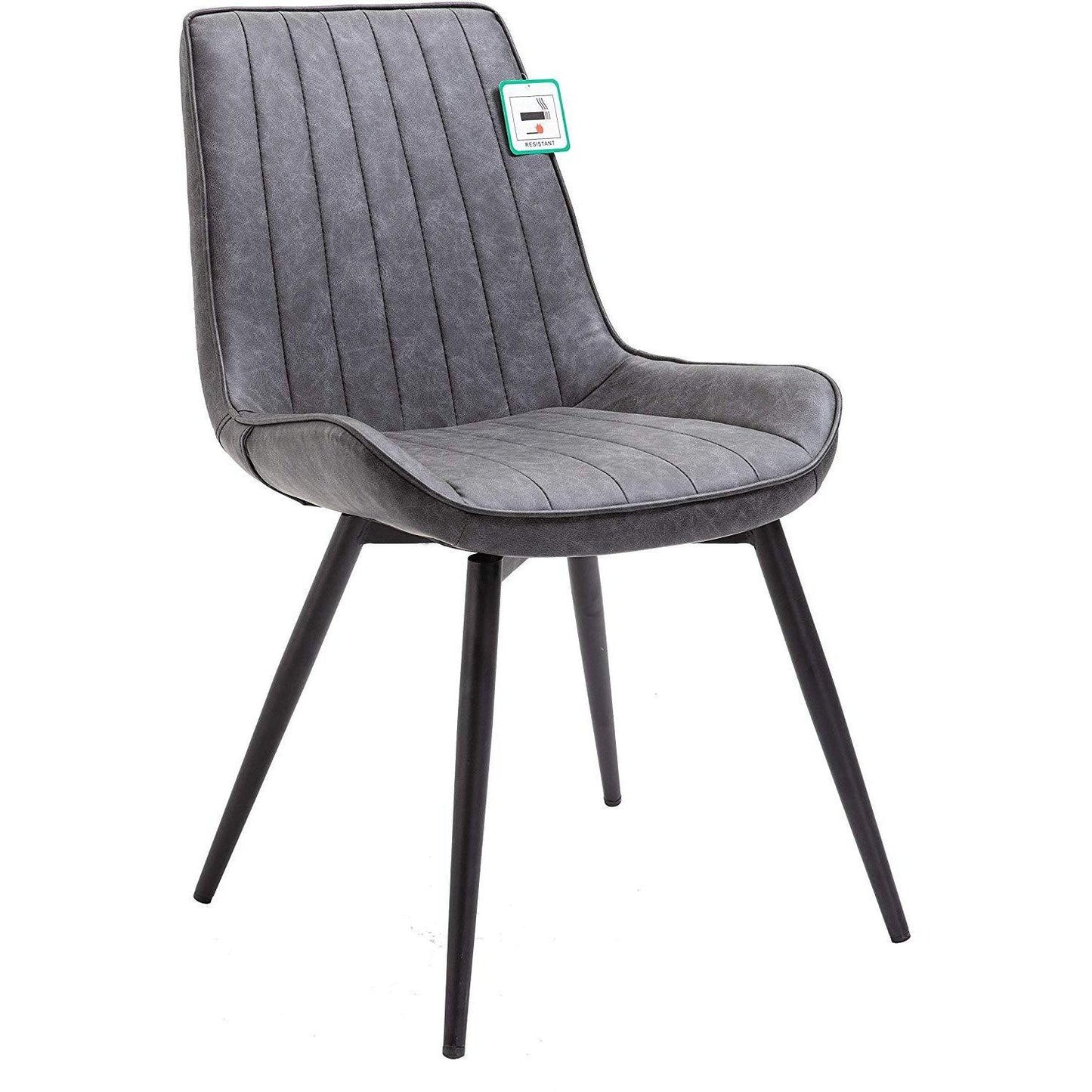 Ensemble de 2 chaises de salle à manger Cala en cuir synthétique gris