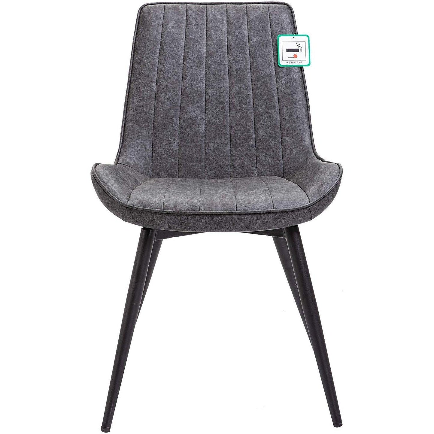 Ensemble de 2 chaises de salle à manger Cala en cuir synthétique gris