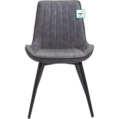 Ensemble de 2 chaises de salle à manger Cala en cuir synthétique gris