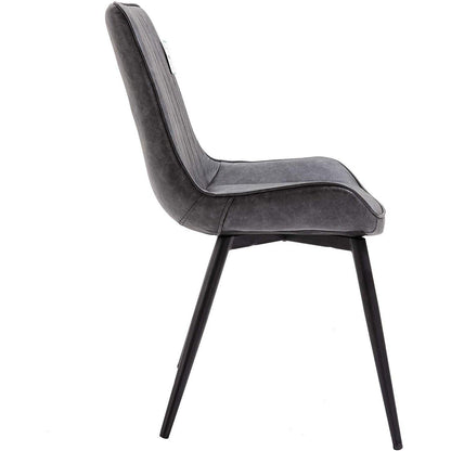Ensemble de 2 chaises de salle à manger Cala en cuir synthétique gris