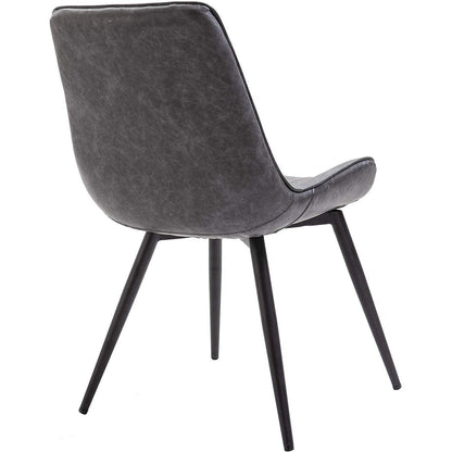 Ensemble de 2 chaises de salle à manger Cala en cuir synthétique gris