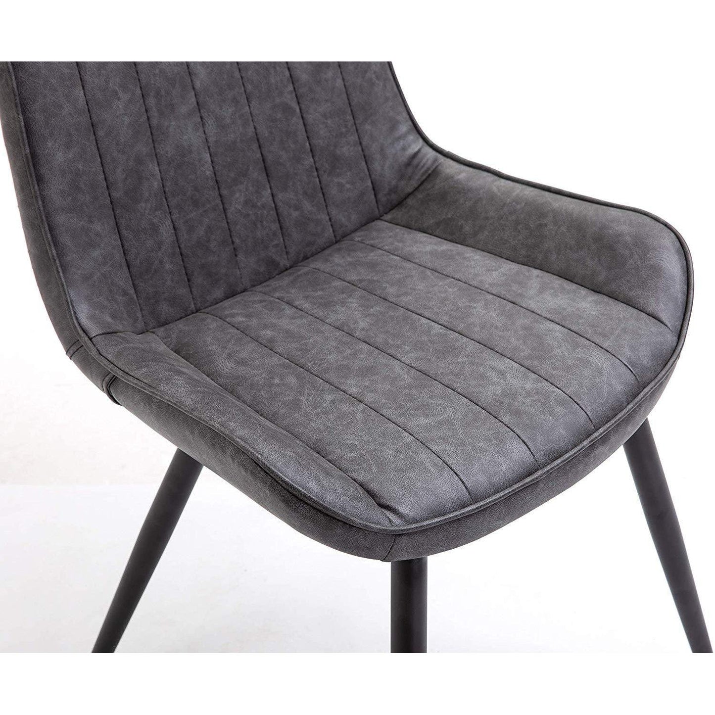 Ensemble de 2 chaises de salle à manger Cala en cuir synthétique gris
