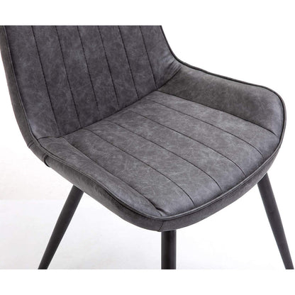 Ensemble de 2 chaises de salle à manger Cala en cuir synthétique gris