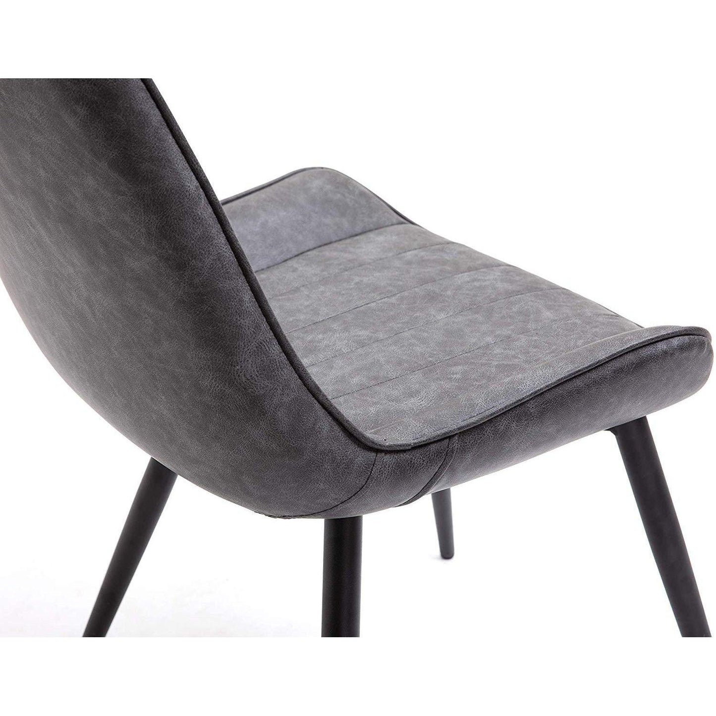 Ensemble de 2 chaises de salle à manger Cala en cuir synthétique gris