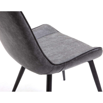 Ensemble de 2 chaises de salle à manger Cala en cuir synthétique gris