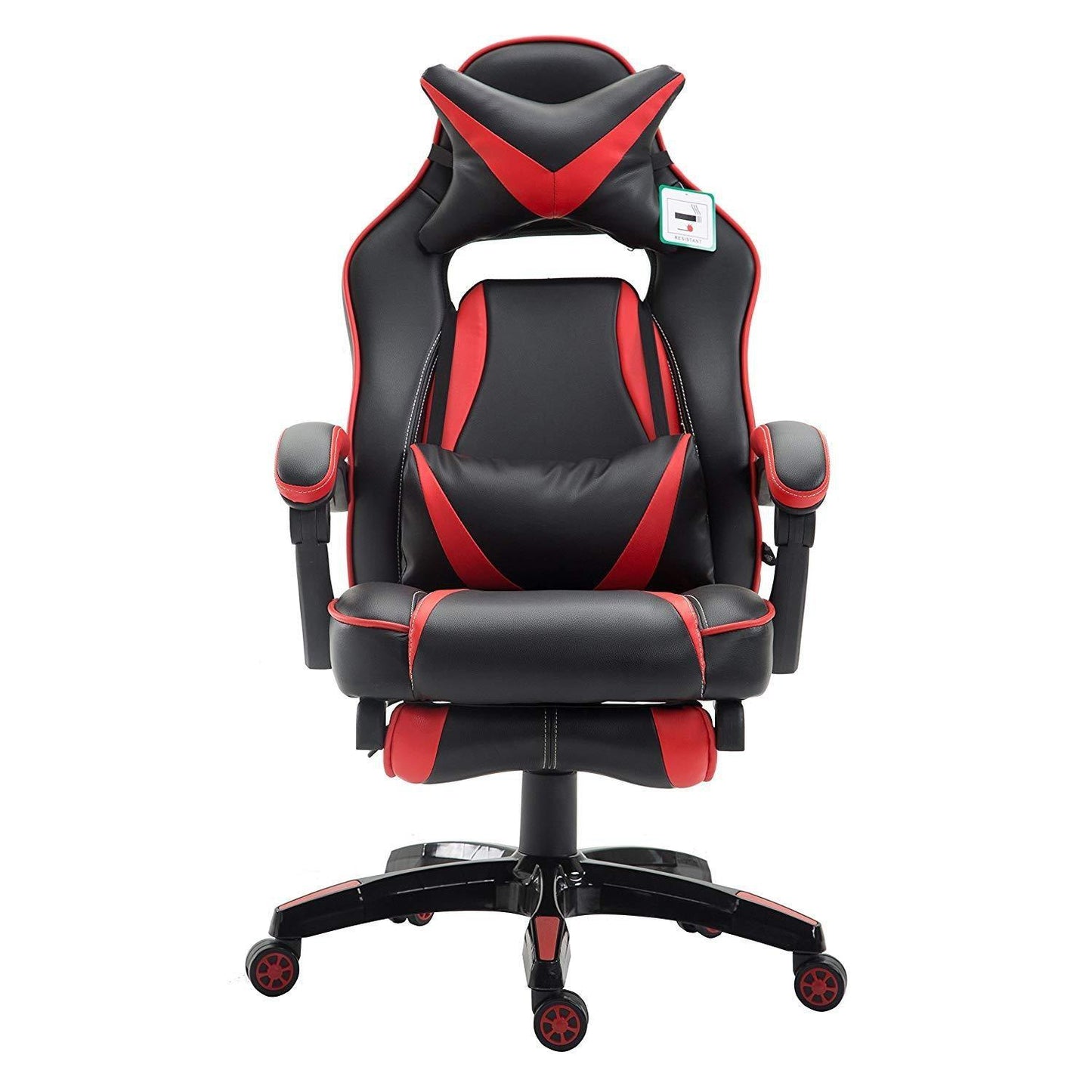 Fauteuil de jeu pivotant inclinable à dossier haut avec repose-pieds