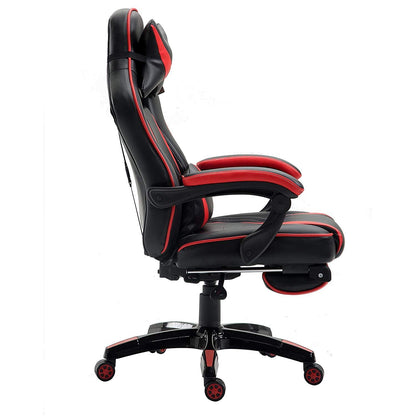 Fauteuil de jeu pivotant inclinable à dossier haut avec repose-pieds