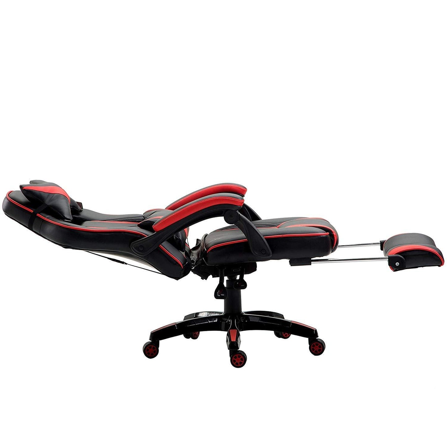 Fauteuil de jeu pivotant inclinable à dossier haut avec repose-pieds